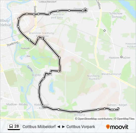 28 Bus Line Map