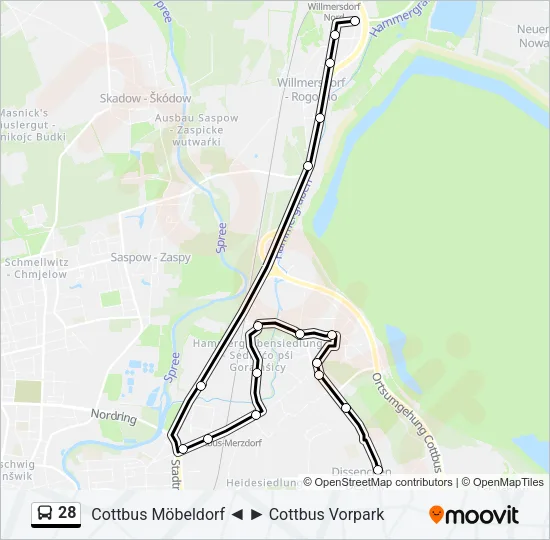 28 Bus Line Map