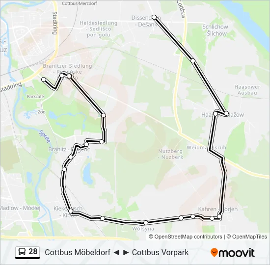28 Bus Line Map