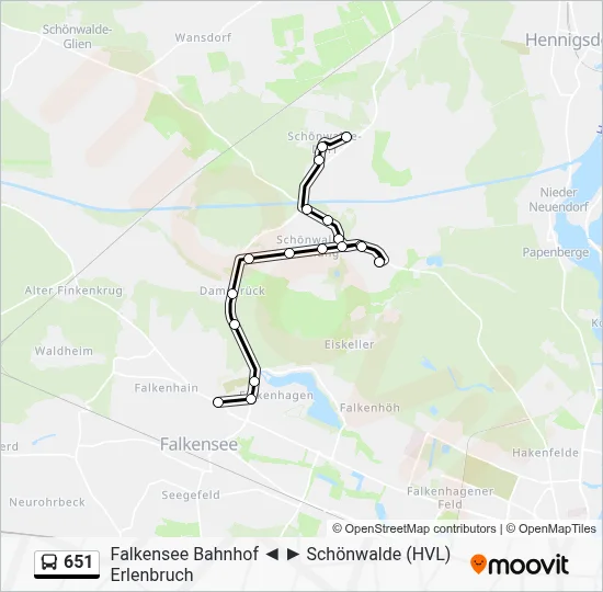 651 Bus Line Map