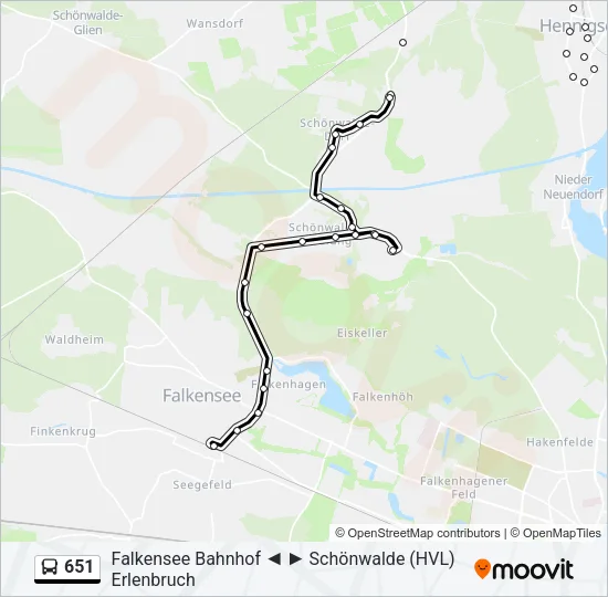 651 Bus Line Map