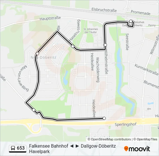 653 Bus Line Map
