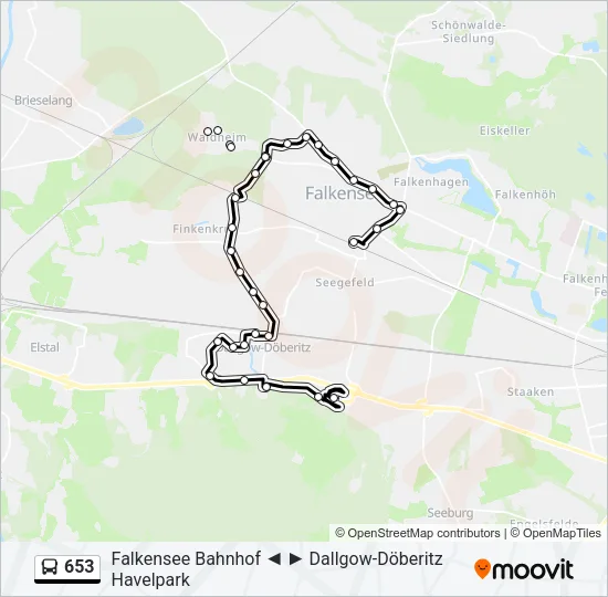 653 Bus Line Map