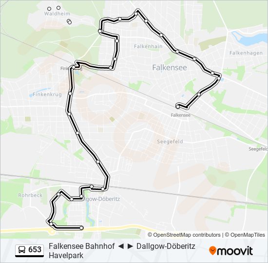 653 bus Line Map