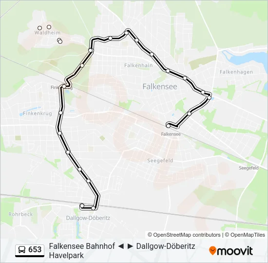 653 Bus Line Map