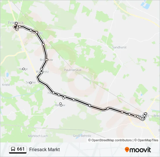 661 Bus Line Map