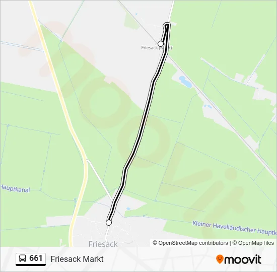 661 Bus Line Map