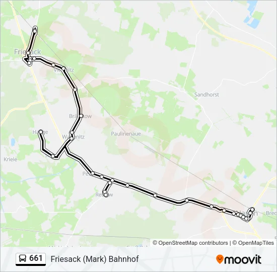 661 Bus Line Map