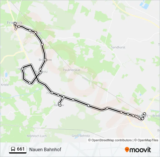 661 Bus Line Map