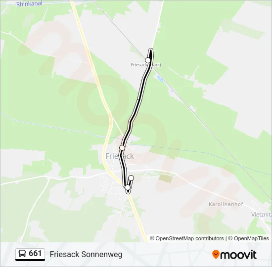 661 Bus Line Map