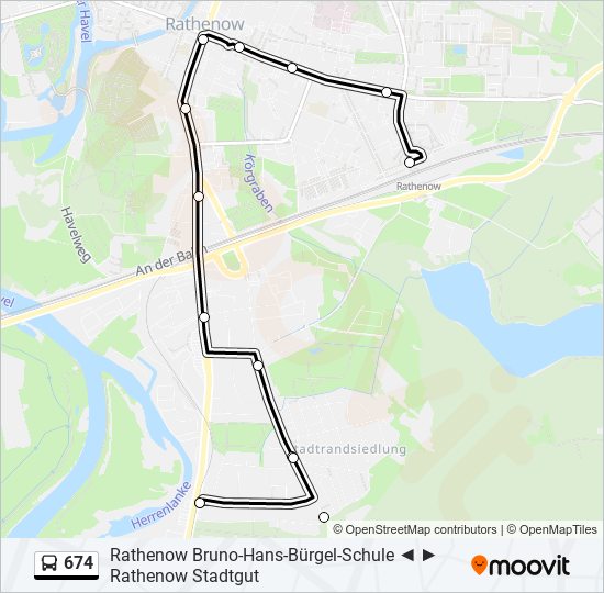 674 bus Line Map