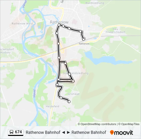 674 Bus Line Map