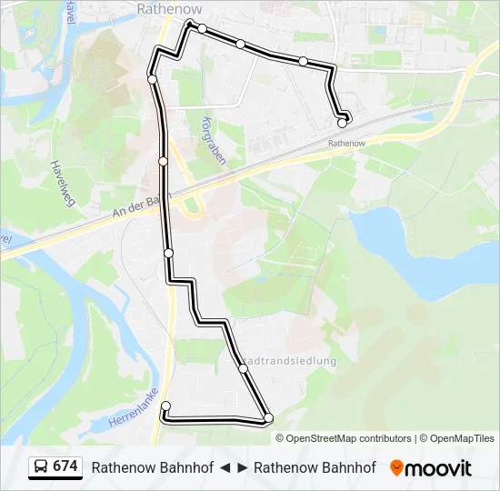 674 Bus Line Map