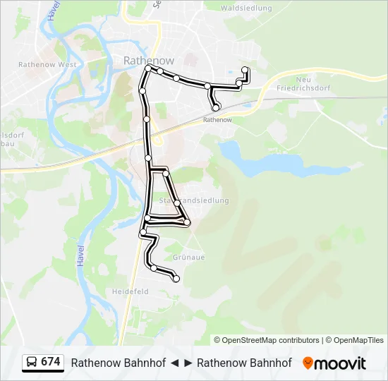 674 Bus Line Map