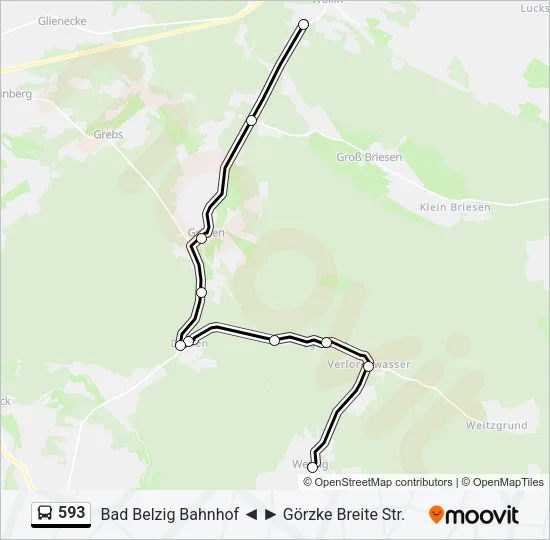 593 Bus Line Map