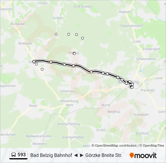 593 Bus Line Map