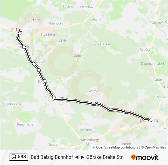 Автобус 593: карта маршрута