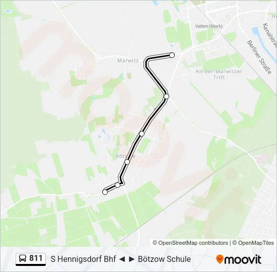 811 Bus Line Map
