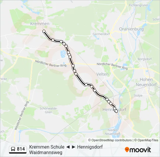814 Bus Line Map