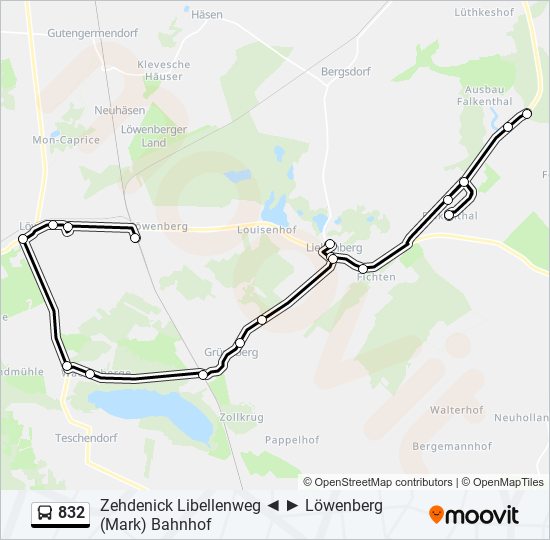 832 bus Line Map