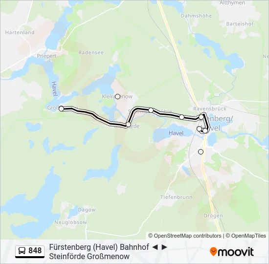 848 Bus Line Map