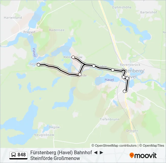 848 Bus Line Map