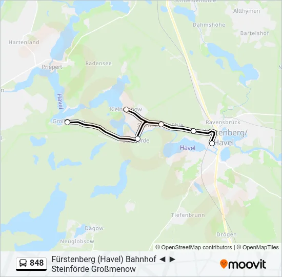 848 Bus Line Map