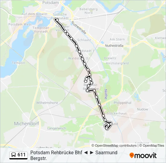 611 Bus Line Map