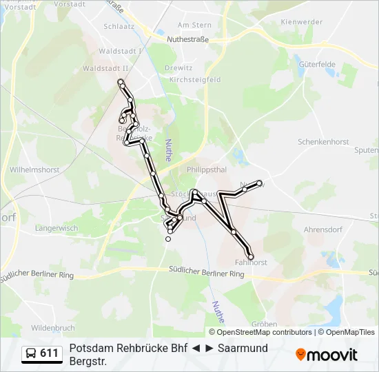 611 Bus Line Map