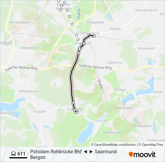 611 Bus Line Map