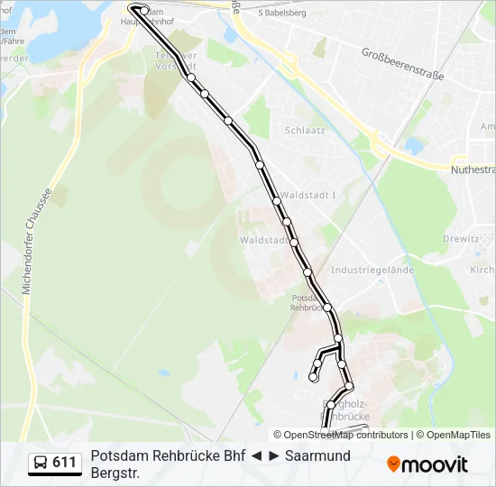 611 Bus Line Map