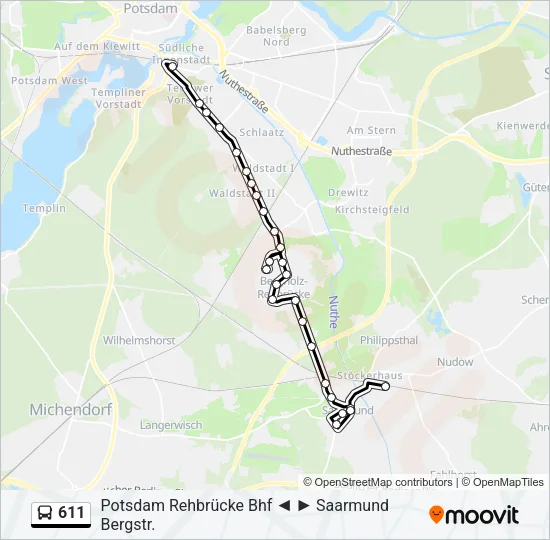 611 Bus Line Map