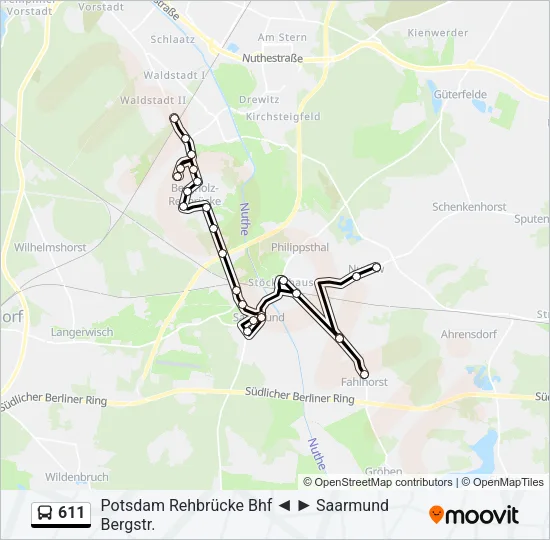 611 Bus Line Map