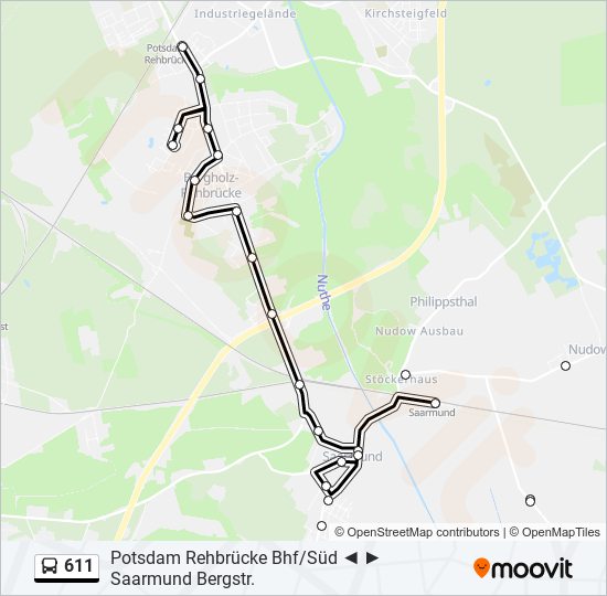 611 bus Line Map