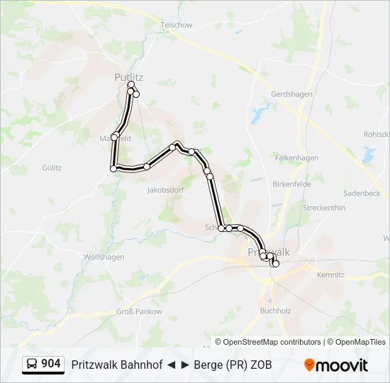 904 Bus Line Map