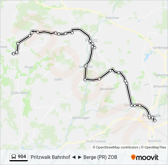 904 Bus Line Map