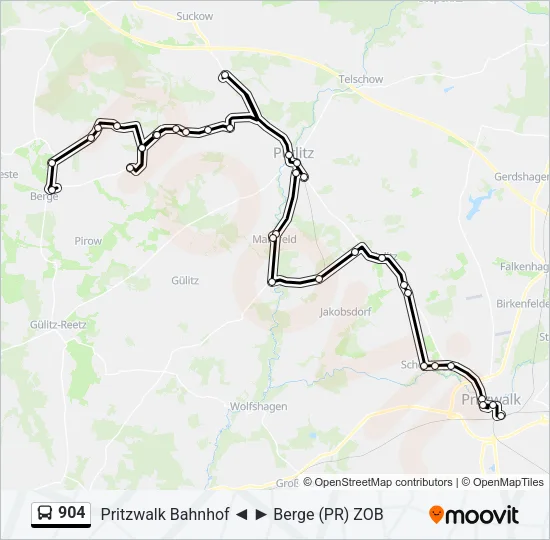 904 Bus Line Map