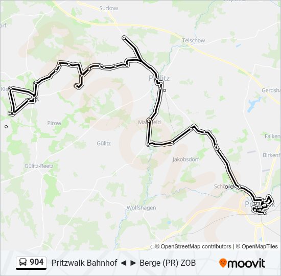 904 bus Line Map