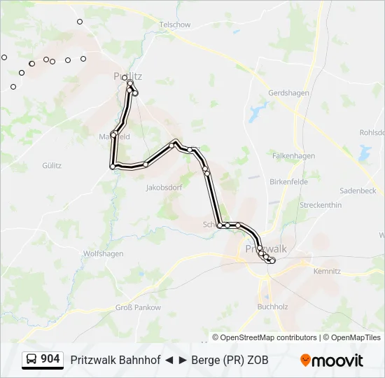 904 Bus Line Map