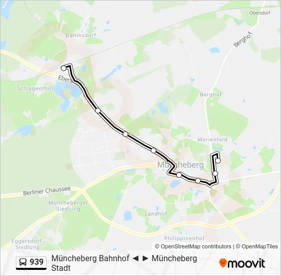 Автобус 939: карта маршрута