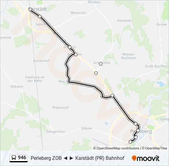 Автобус 946: карта маршрута