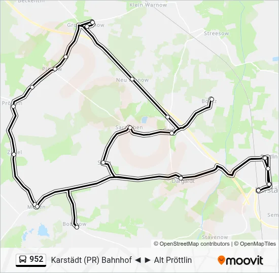 952 Bus Line Map