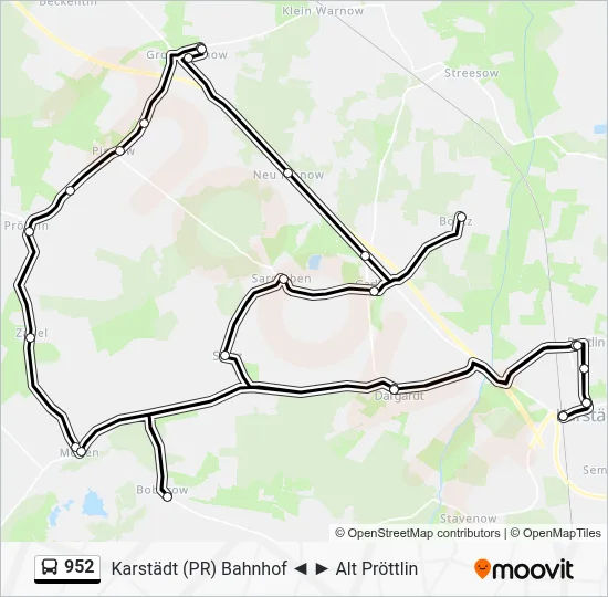 952 Bus Line Map
