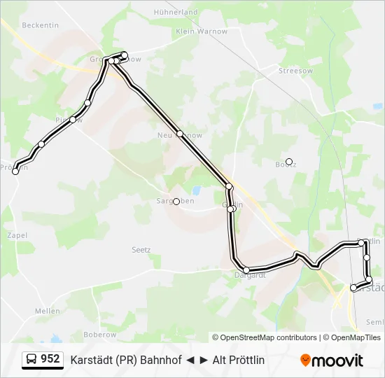 Buslinie 952 Karte