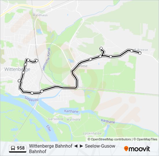 958 bus Line Map