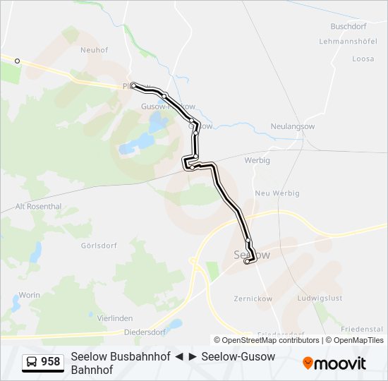 958 bus Line Map