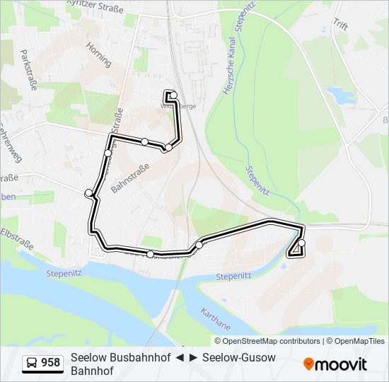 958 bus Line Map