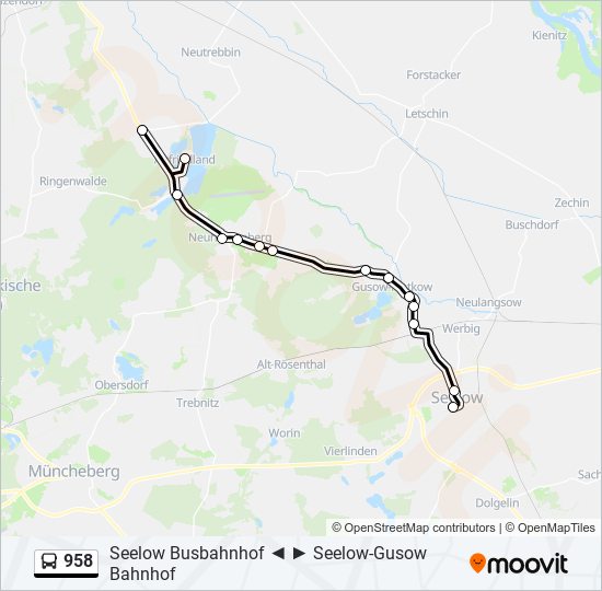 958 bus Line Map