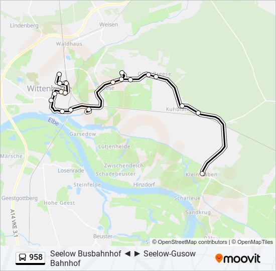 958 bus Line Map