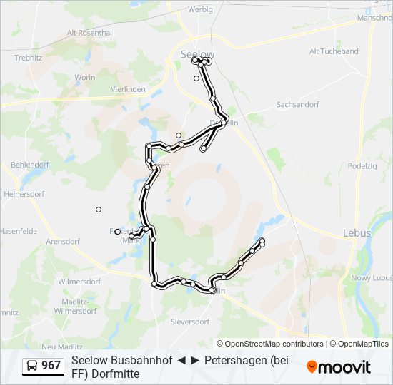 967 bus Line Map